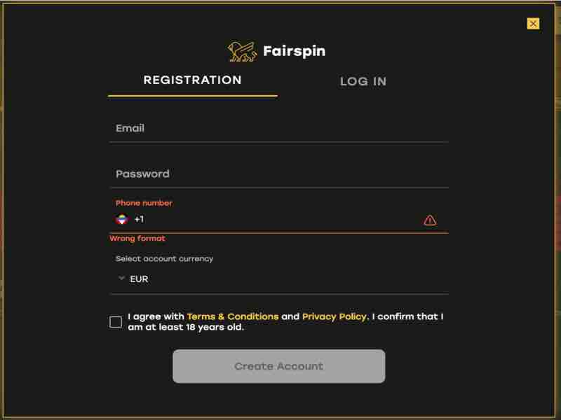 Selection of your preferred account currency