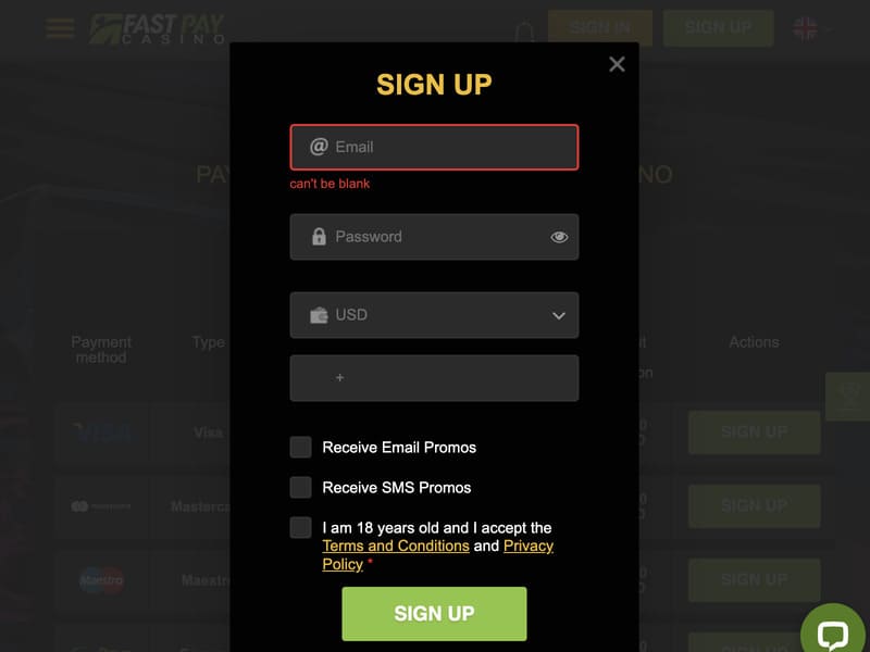 FastPay Casino will send a verification email to the address you provided