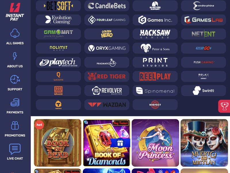 Registration at InstantPay Casino